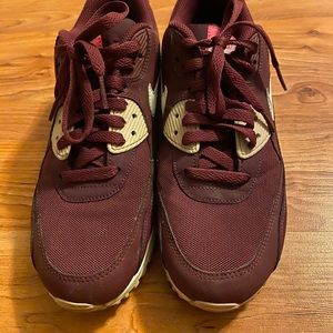 Maroon and Pink Nike Air Max 90